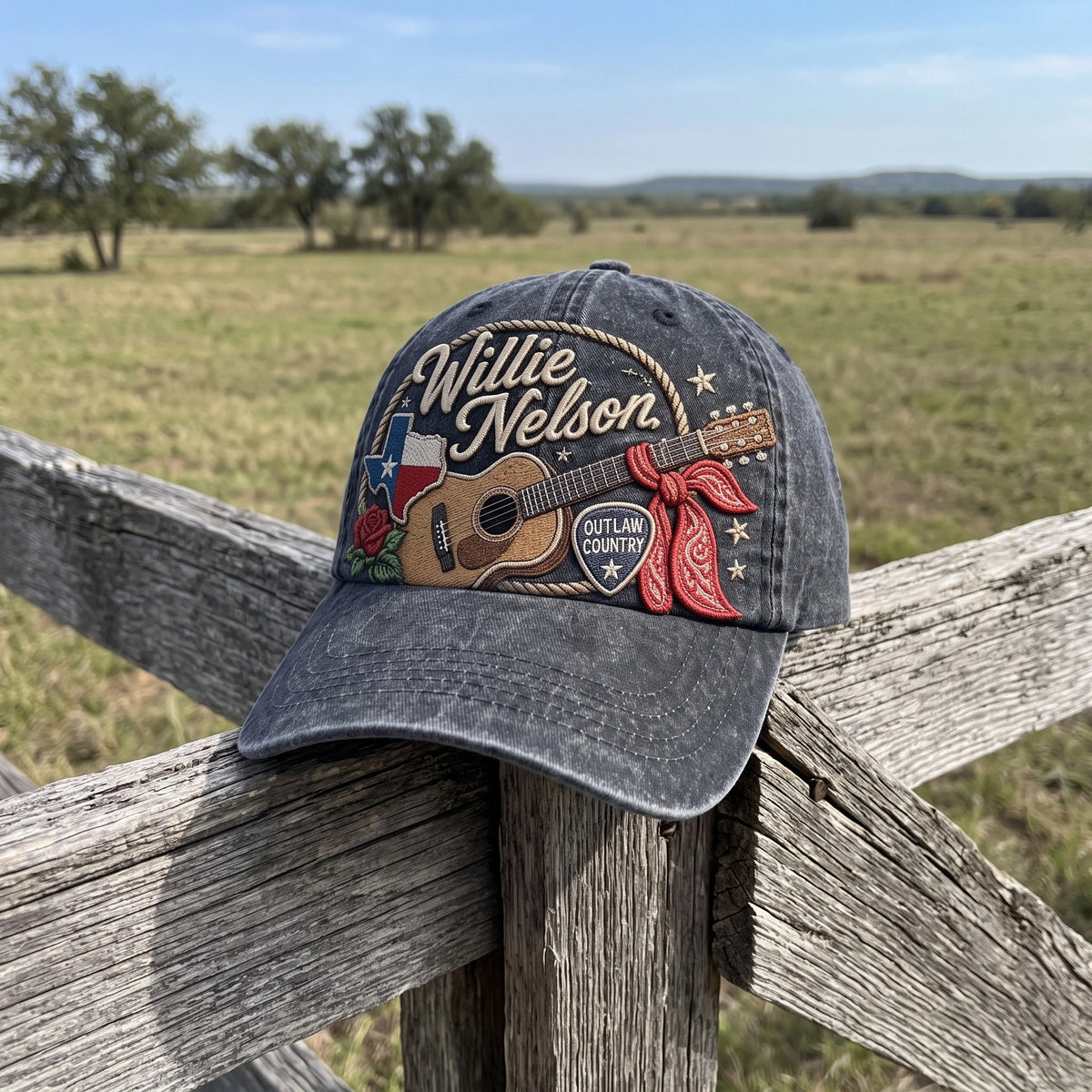 WNE Texas Outlaw Guitar Denim Cap
