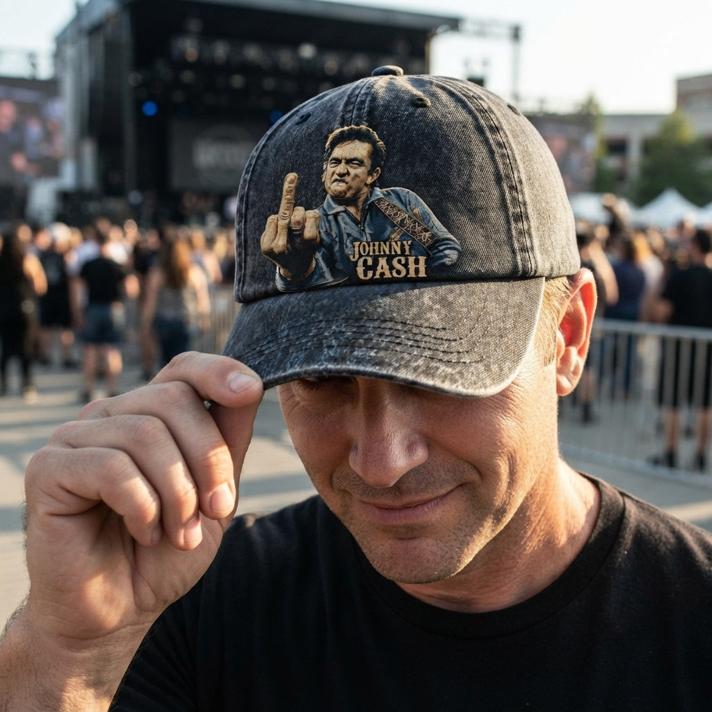 JCA Middle Finger Portrait Denim Cap