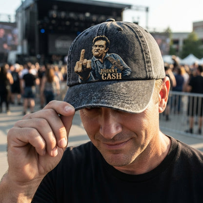 JCA Middle Finger Portrait Denim Cap