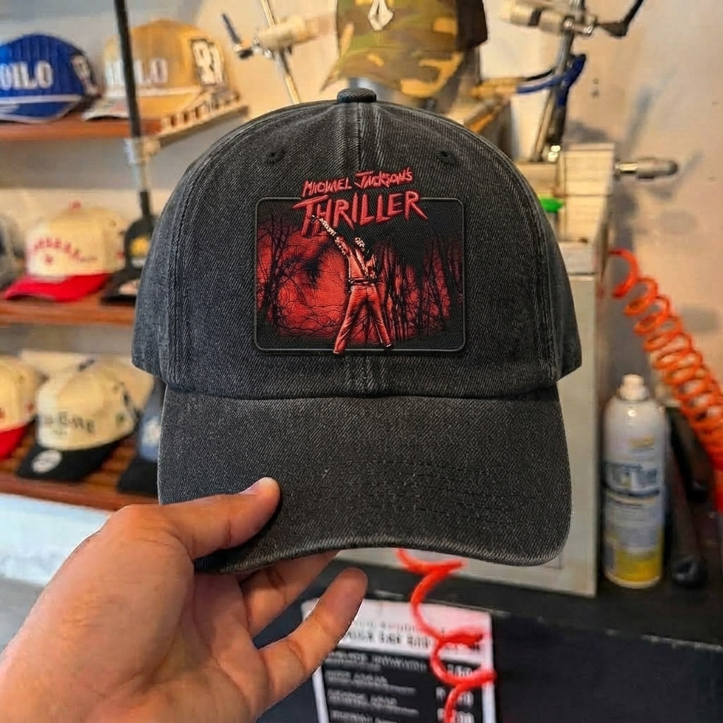 MJA Thriller Red Scene Denim Cap