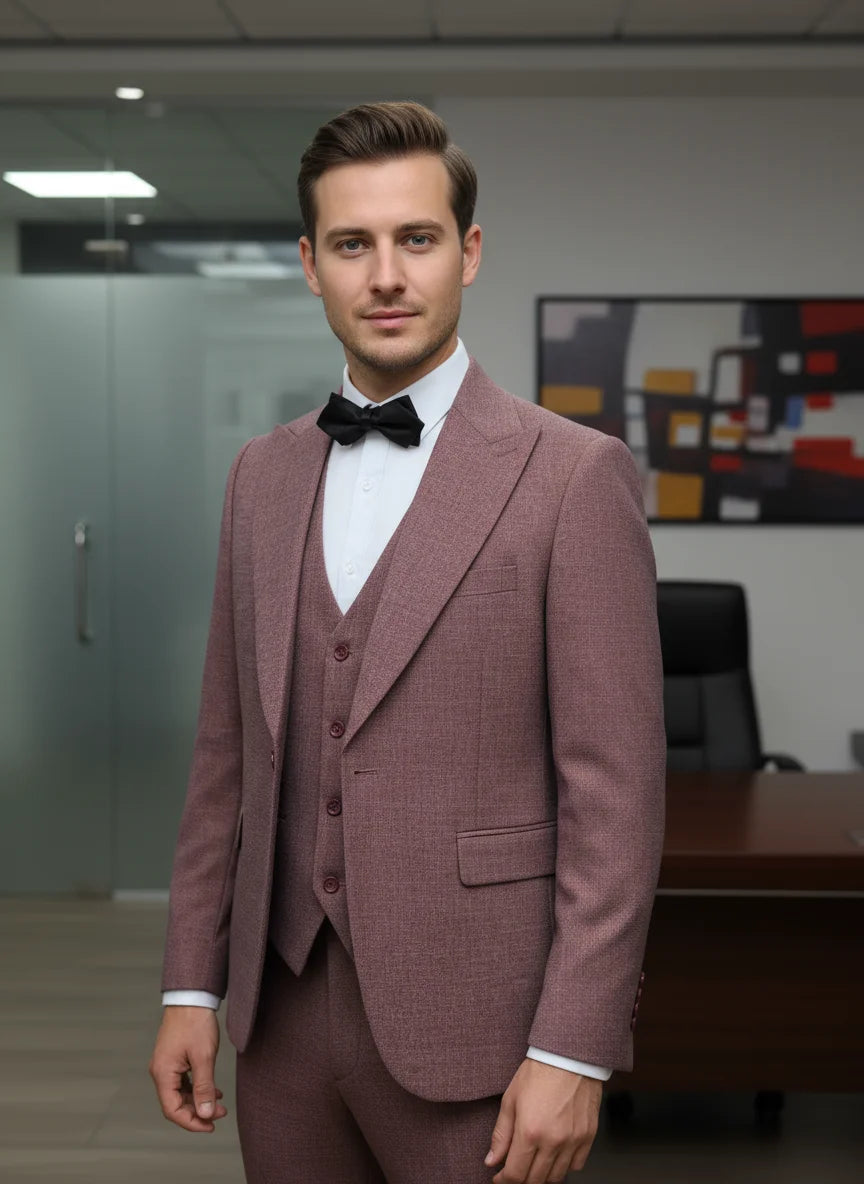 ST Cassy High Quality Male Groom Wedding Blazers Slim fit casual evening gown Business Office Maroon Men's Suits