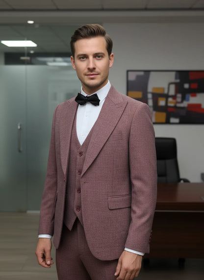 ST Cassy High Quality Male Groom Wedding Blazers Slim fit casual evening gown Business Office Maroon Men's Suits