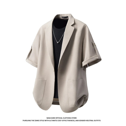 Short-sleeved suit, trousers, two-piece suit, men's summer suit matching