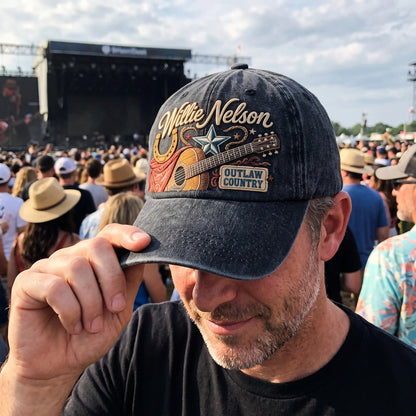 WNE Outlaw Country Guitar Denim Cap