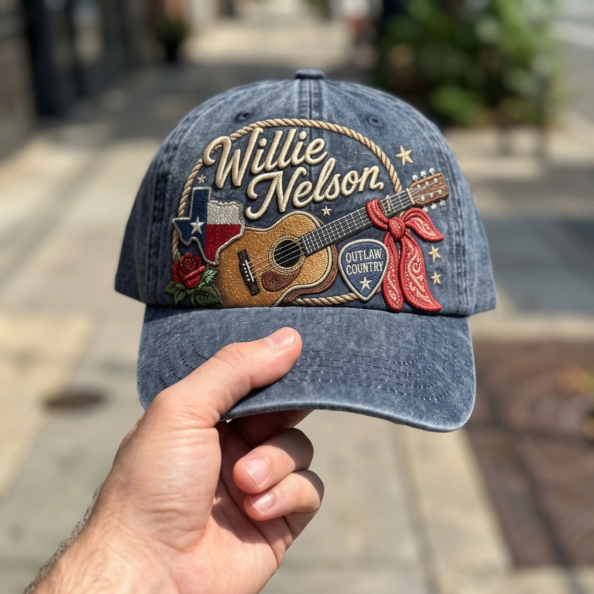 WNE Texas Outlaw Guitar Denim Cap