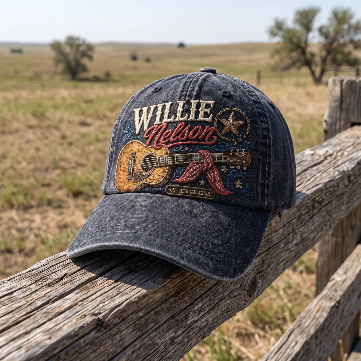 WNE Guitar Bandana On The Road Again Denim Cap